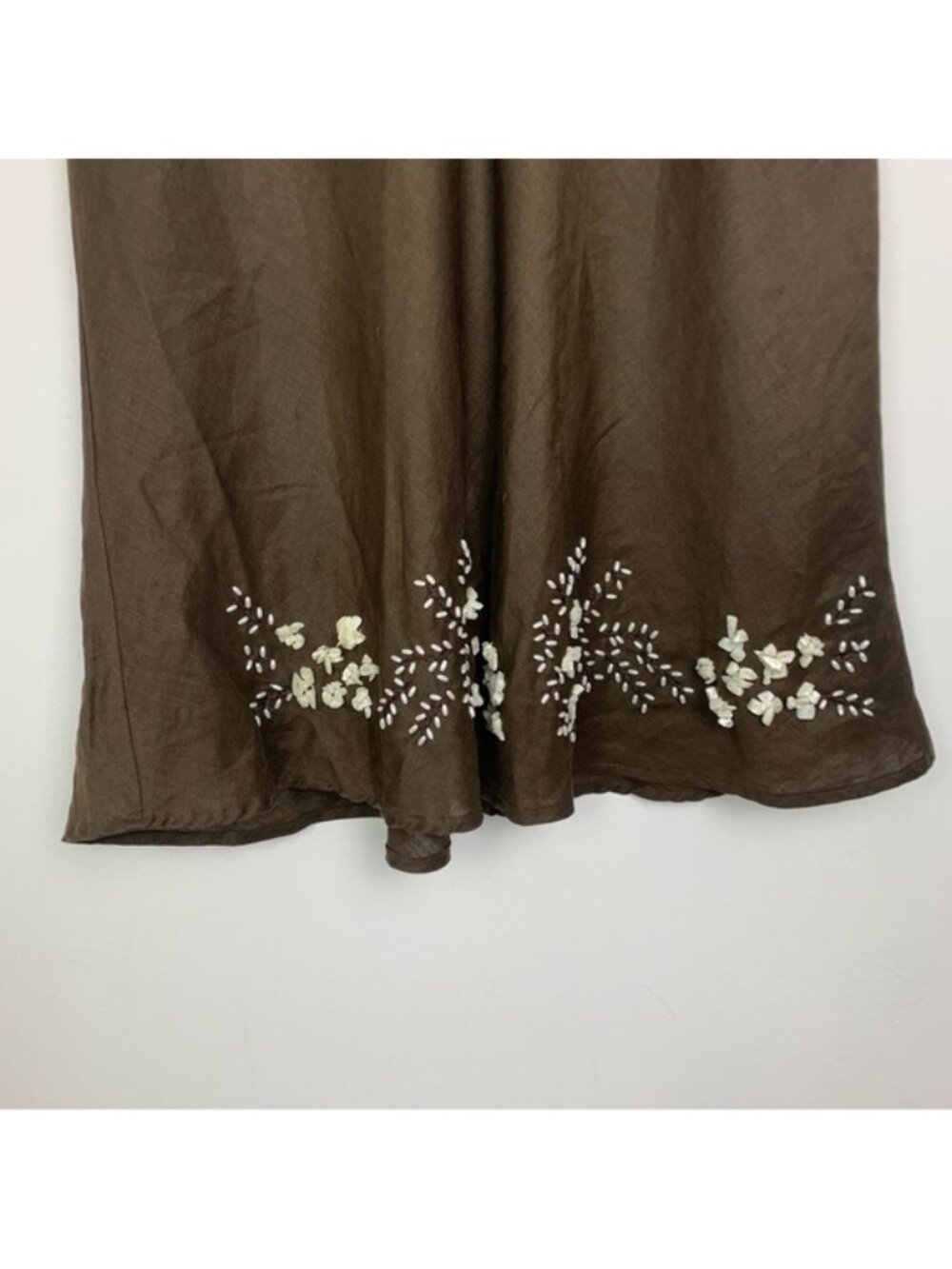Anne Carson Beaded Linen Skirt - Picture 6 of 8